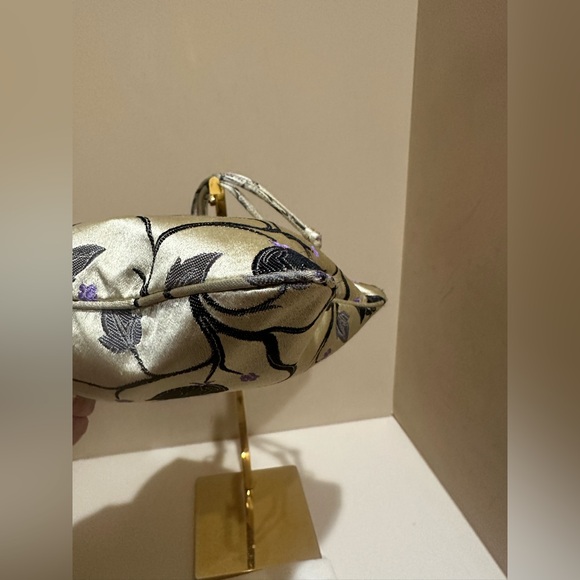 Prada 1997 Silk Champagne Floral Brocade Handbag - Picture 5 of 11